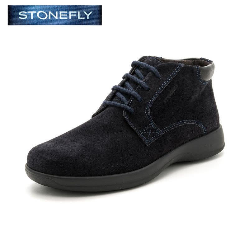 斯通富来STONEFLY牛皮尖头低跟套脚绑带短靴男鞋SD64127629图片