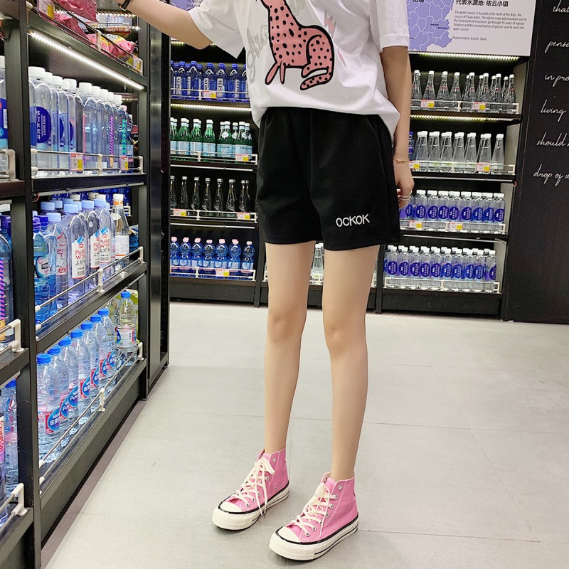 2019夏运动短裤女宽松跑步健身热裤bf阔腿裤女