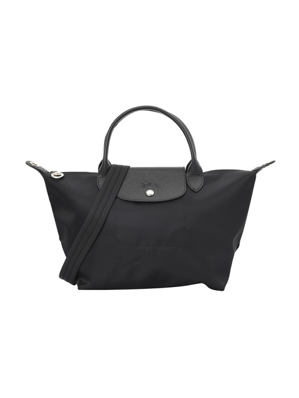 Longchamp/珑骧女士尼龙手提包小号短柄厚款黑色尼龙手拎单肩包1512578001