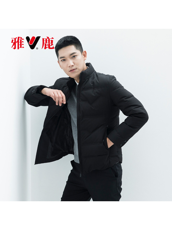 yaloo/雅鹿羽绒服男 冬季短款立领2018新款羽绒衣保暖潮流男外套百搭