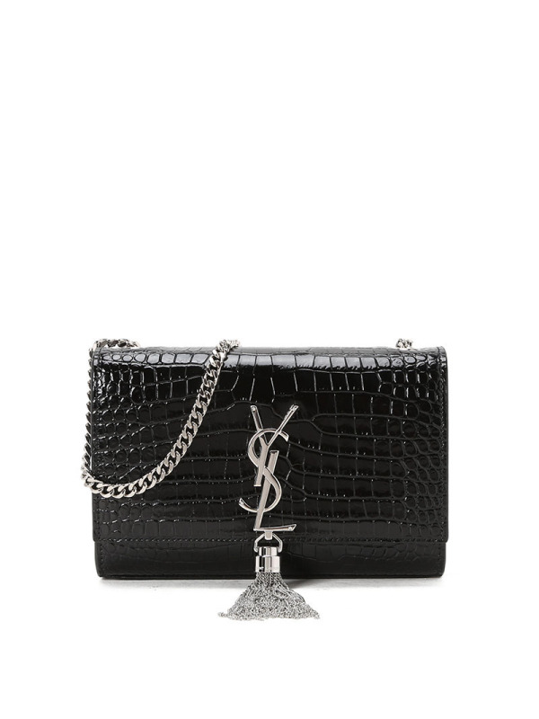 预售 圣罗兰 YSL KATE 链条包小号 流苏款字母LOGO鳄鱼压纹 女士单肩包 474366金扣