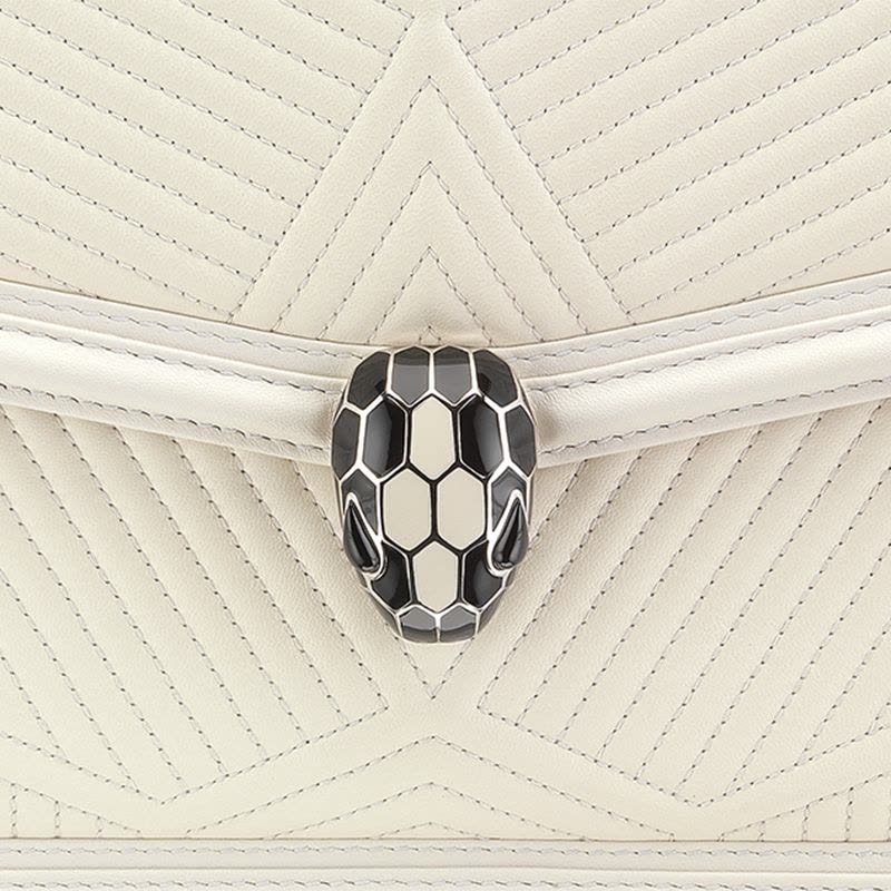 预订 【尖货专享】BVLGARI Serpenti Diamond Blast 经典蛇头 口盖包 单肩斜挎包图片