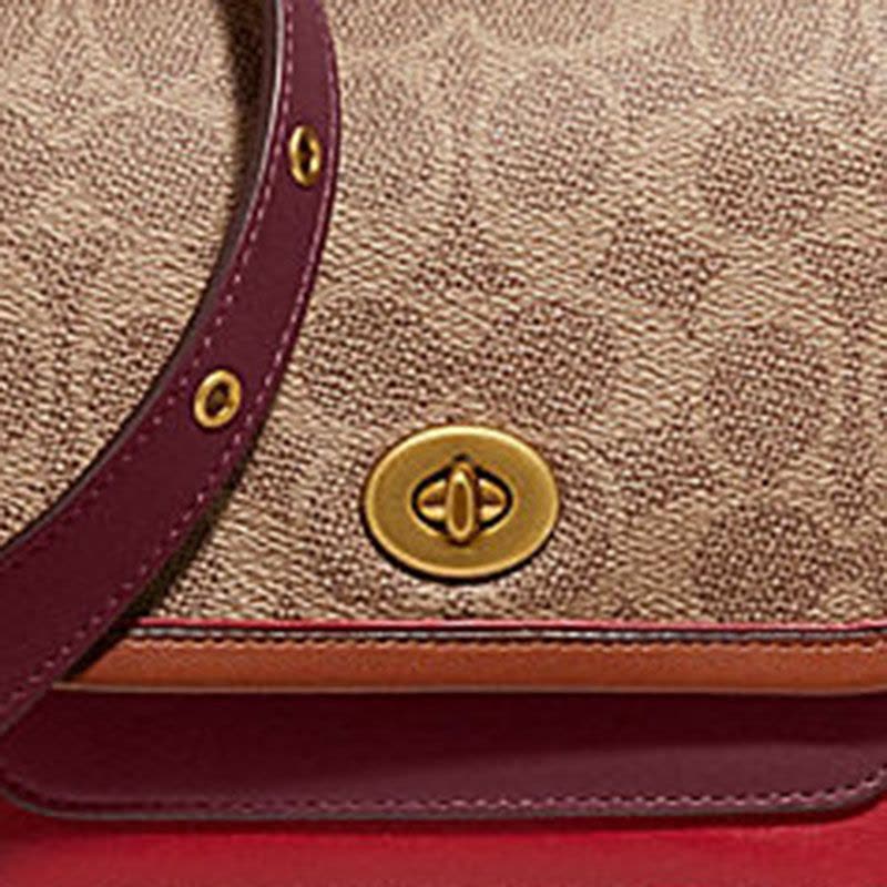 预订 COACH\蔻驰 RAMBLER 口盖包3693 椭圆扣老花拼皮图片