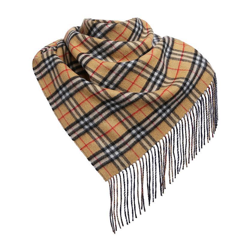 burberry博柏利男女通用款vintage格纹羊绒双面两用围巾40688721