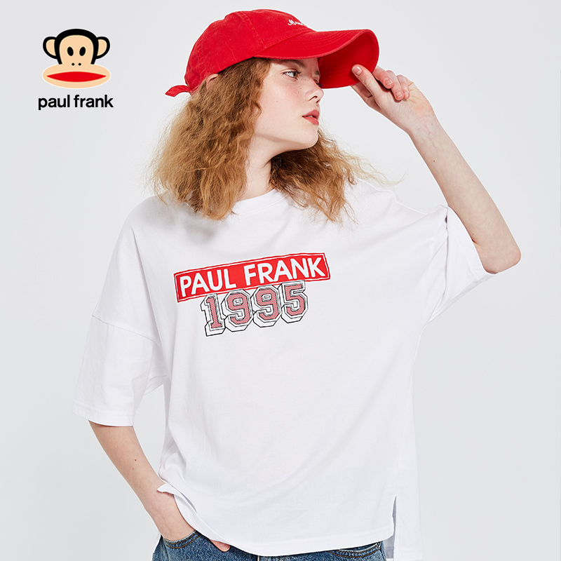Paul Frank/大嘴猴2019夏季新款T恤女潮流字母印花韩版宽松透气潮