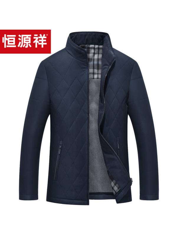 恒源祥棉衣男中年2018冬装新款外套保暖加厚棉袄中老年爸爸棉服