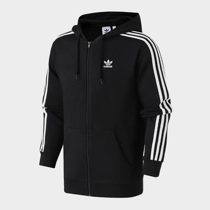 adidas阿迪达斯三叶男子连帽运动卫衣休闲针织夹克DV1551图片