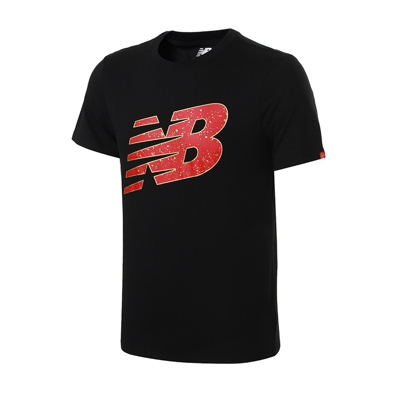【自营】New Balance/NB男短袖T恤针织字母LOGO运动上衣AMT81551 L AMT81551-BK黑色