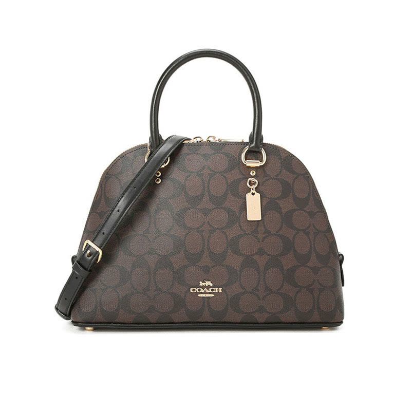COACH 蔻驰 SIERRA SATCHEL 女士斜挎包 贝壳包 字母马车标织物F2558金扣图片