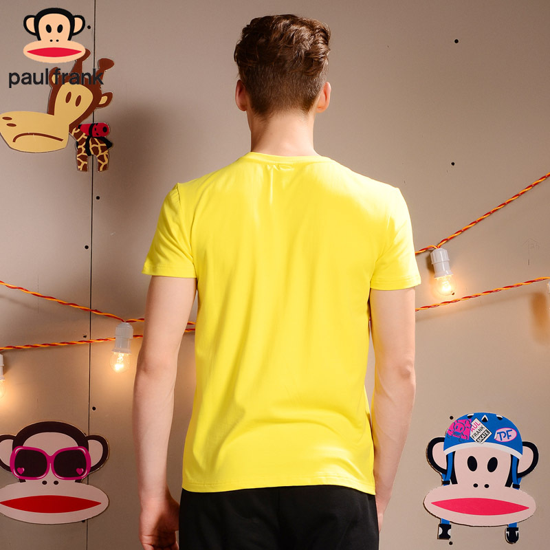 Paul Frank/大嘴猴夏装新品男款经典时尚休闲印花圆领短袖T恤潮