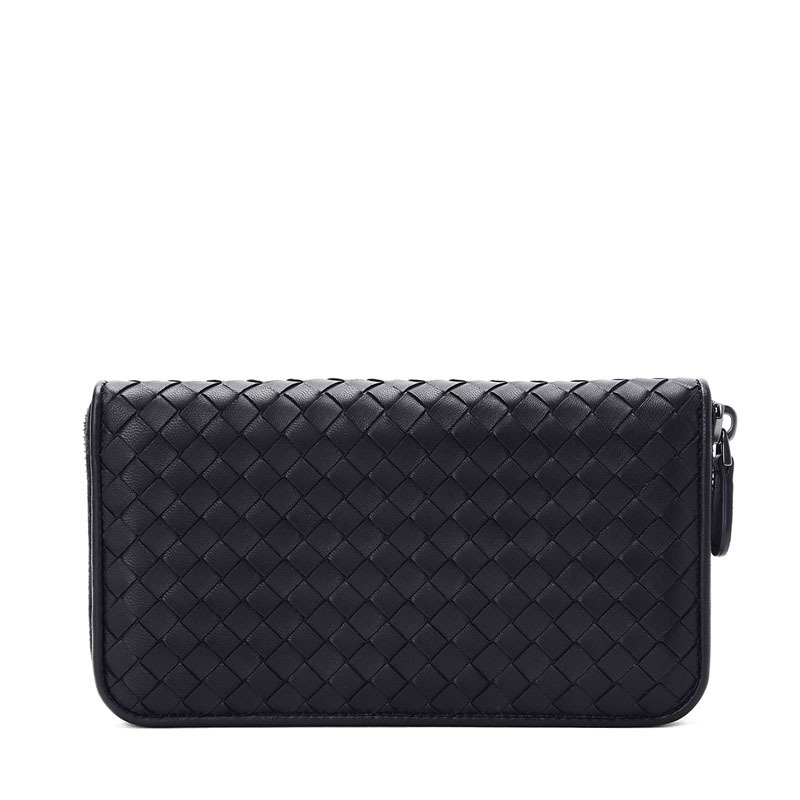 bottegaveneta葆蝶家女钱包羊皮经典编织长款拉链钱夹114076