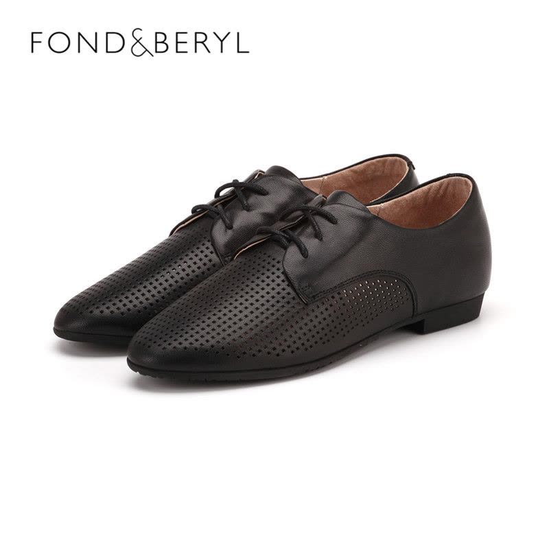 Fondberyl/菲伯丽尔 羊皮系带通勤深口女单鞋FB61111432图片