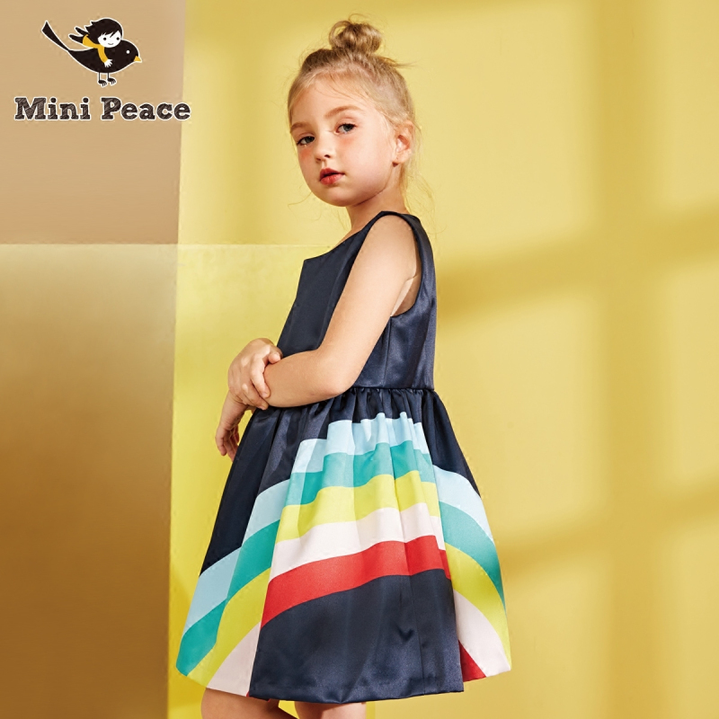 minipeace太平鸟童装女童连衣裙高腰显瘦儿童裙子春装新款