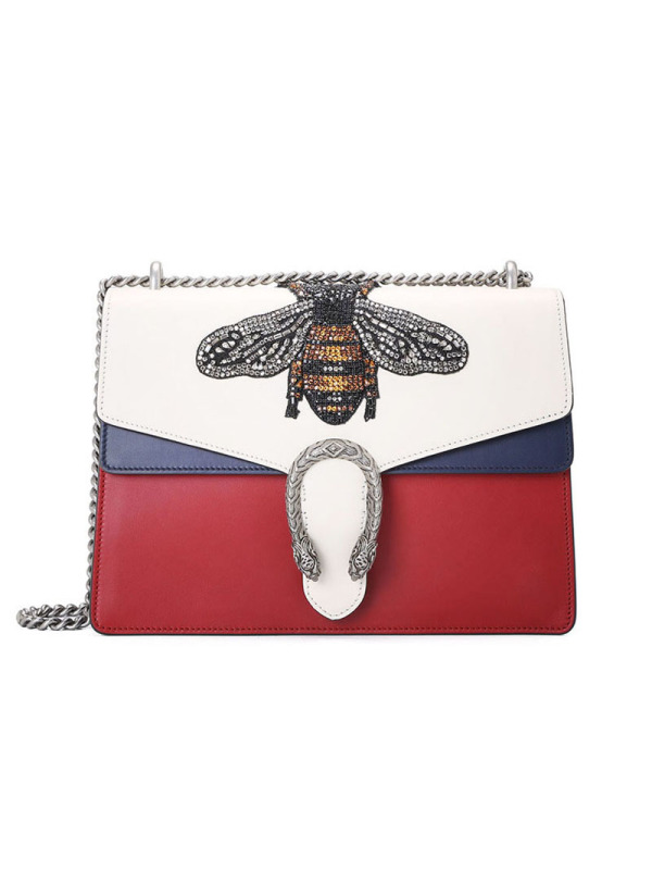 GUCCI 古驰 Dionysus 酒神包 单肩包 斜挎包 链条包 双虎头搭扣粒纹皮403348银扣