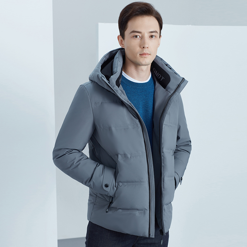 雅鹿商务男士羽绒服正品短款2019冬季新款连帽反季加厚装外套男a