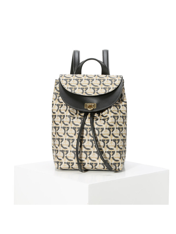 预订FERRAGAMO GANCINI 老花款 双肩包21H987 金扣