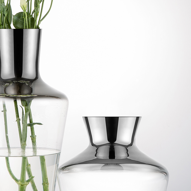 松霖SOLUX 埃姆登镀银渐变玻璃花瓶（26cm）B853