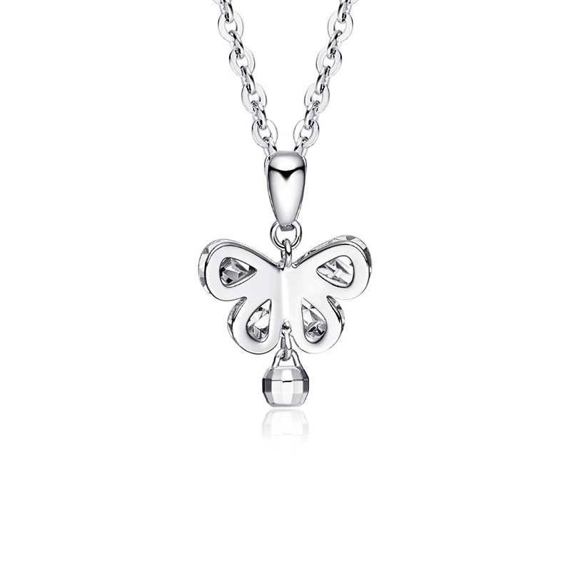 东祥pt950铂金吊坠女铂金pt950白金吊坠女款幻蝶蝴蝶吊坠短链款