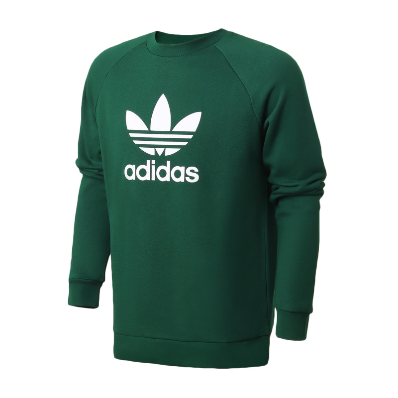 阿迪达斯三叶草男服卫衣大LOGO针织圆领套头休闲运动服GJ8296