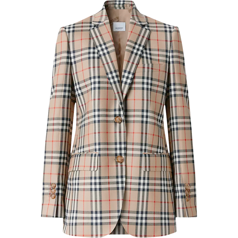 博柏利/巴宝莉 BURBERRY 女款绵羊毛方正版型量裁西服上衣外套8033466