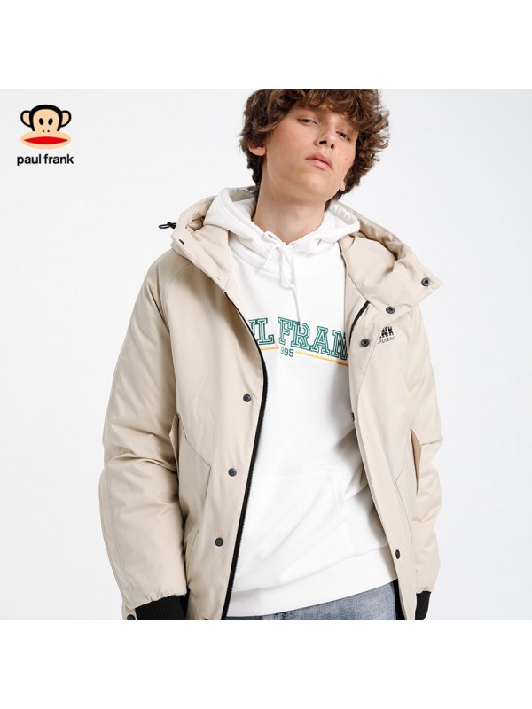 PaulFrank/大嘴猴秋冬季男款外套羽绒服保暖休闲户外防风X 米白 M