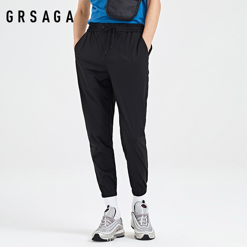 GRSAGA夏季休闲黑色系休闲裤11723828692