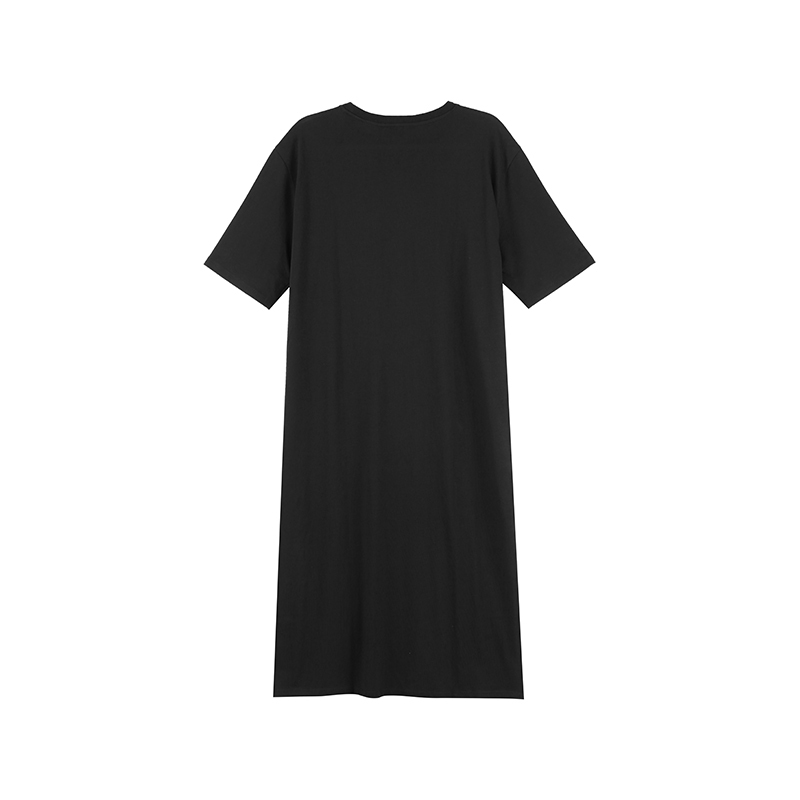 阿玛尼 ARMANI EXCHANGE 女士棉质侧开叉短袖长款连衣裙8NYACF YJG3Z