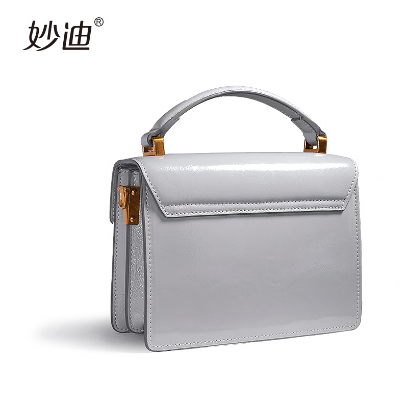 妙迪包包女2019时尚潮款豆腐包box漆皮小方包百搭迷你手提斜挎包