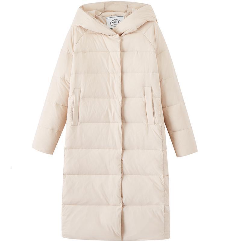 Puella羽绒服女白鸭绒冬季2019新款中长款流行Puella外套2T000513