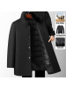 男式羊毛大衣秋冬新款中长加厚脱卸羽绒内胆羊毛风衣中老年呢大衣