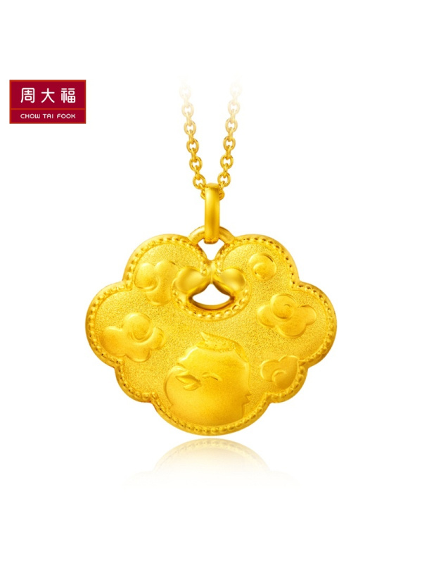 周大福生肖鸡足金黄金吊坠计价（工费78元）F198326