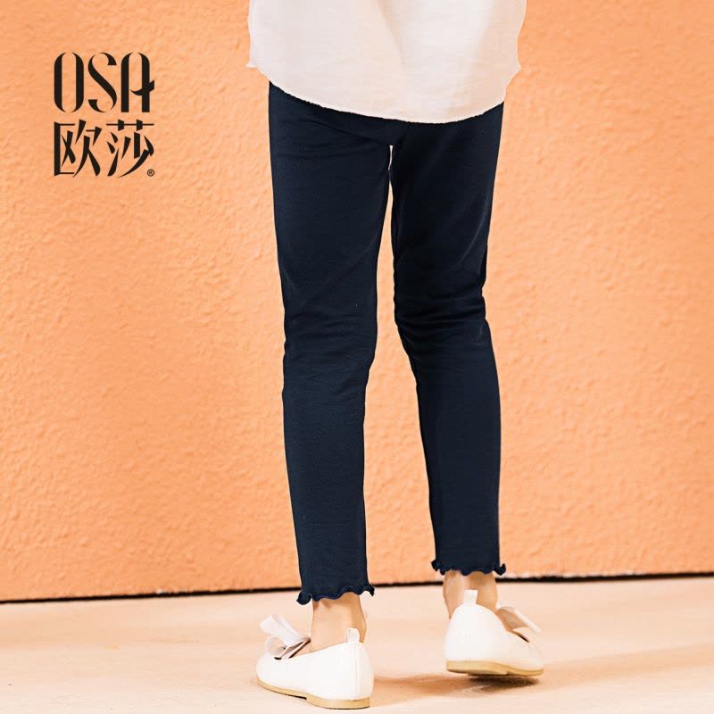 OSA童装2018女童秋装新款时尚印花打底裤中大童棉质修身裤子图片