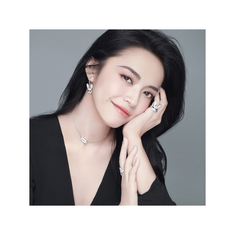 apmmonaco姚晨明星同款顽皮钻兔子耳环女春夏款气质设计感饰品耳坠