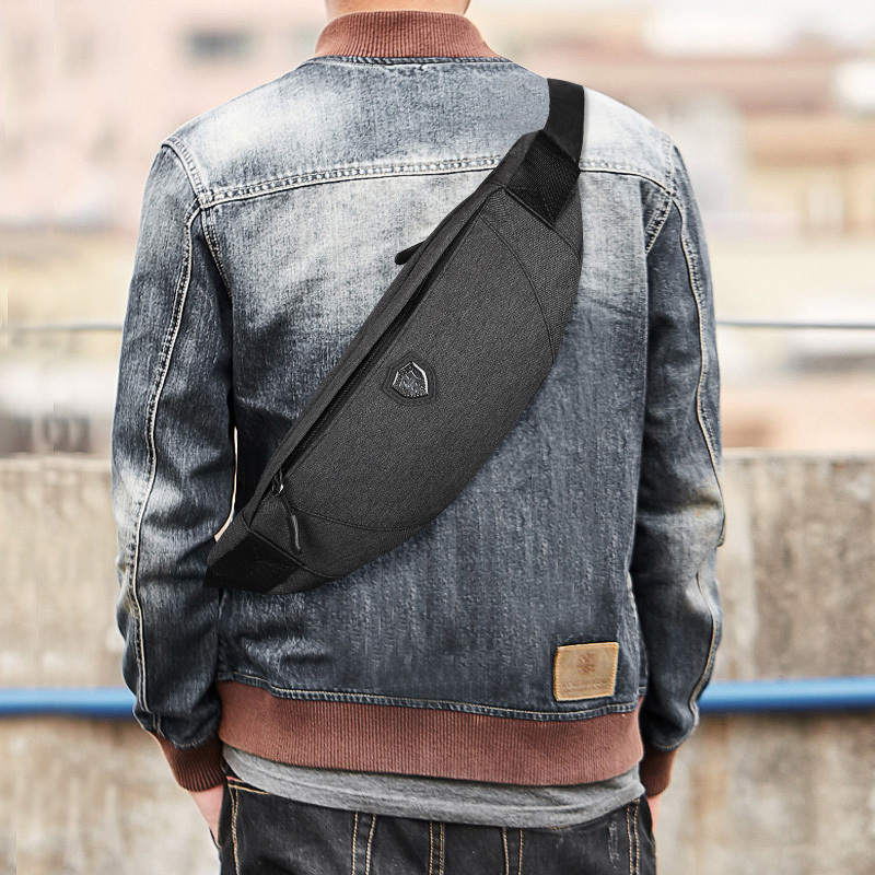 顺丰配送手机包男士腰包男士腰包男帆布胸包男士斜挎包男士收钱腰包胸