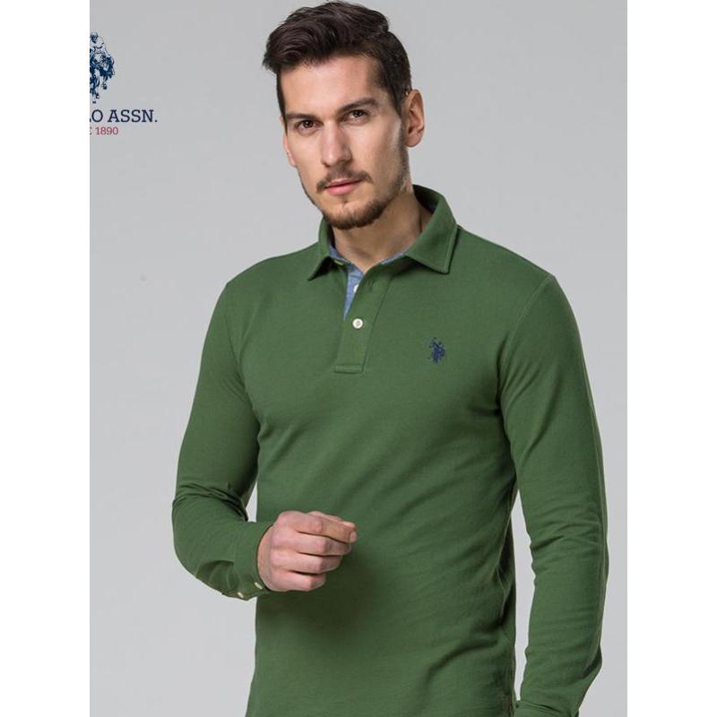 长袖t恤男翻领纯棉打底衫男士新款上衣春夏修身保罗polo衫男长袖