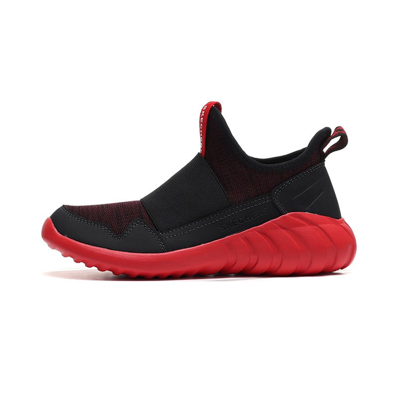 【自营】Skechers斯凯奇童鞋休闲鞋一脚套时尚男大童运动鞋97691L 97691L/RDBK红色+黑色