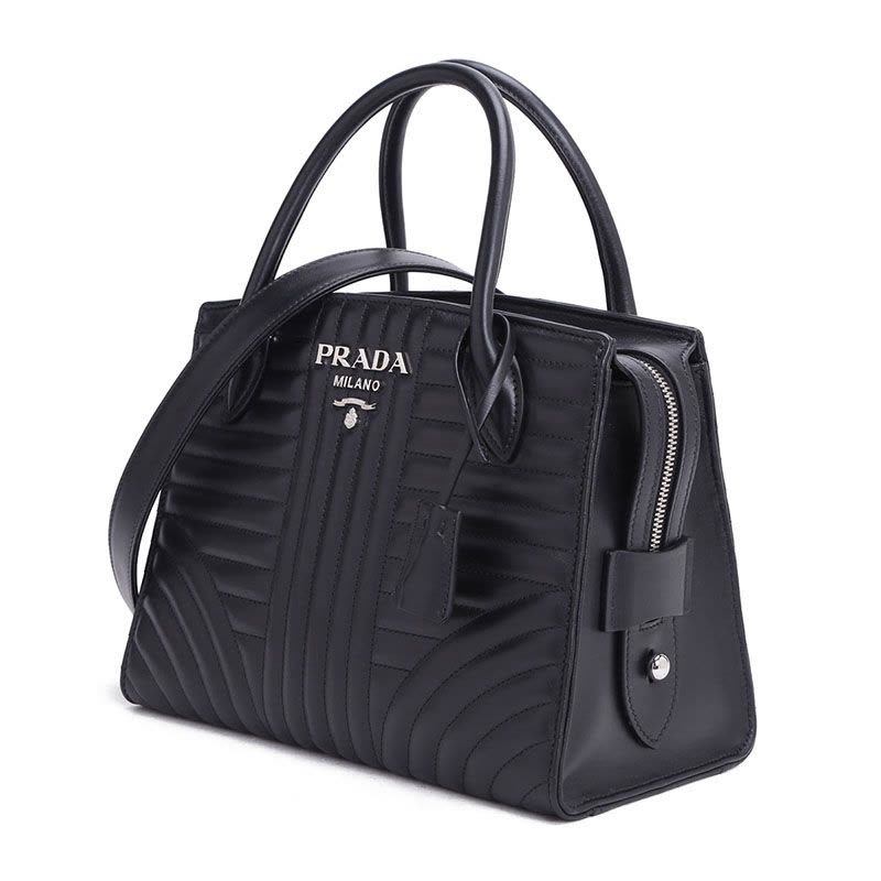 PRADA/普拉达 女包绗缝图案刻字徽标手拎斜挎包 1BA045 25x19x14CM图片