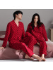 情侣睡衣春秋冬季棉质本命年喜庆结婚红色一男士一女士家居服套装