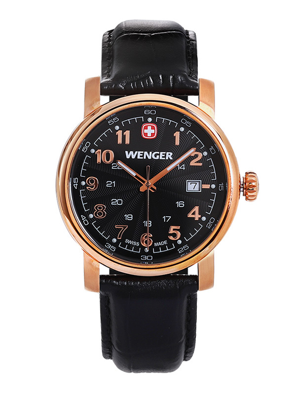 威戈wenger瑞士手表男士手表休闲商务防水皮带石英表男011041108