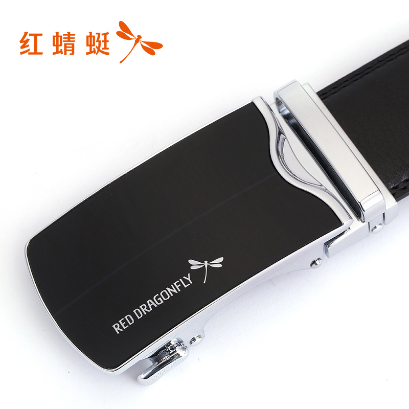 红蜻蜓男皮带真皮自动扣腰带韩版潮休闲中年商务二层牛皮裤腰带5982B2027