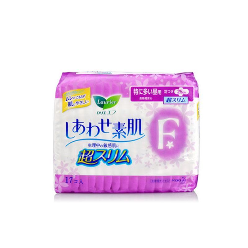 日本kao花王卫生巾乐而雅F系列日用25cm*17片 轻薄零触感 纸面柔和 不闷不痒（新旧款及版本随机发货）