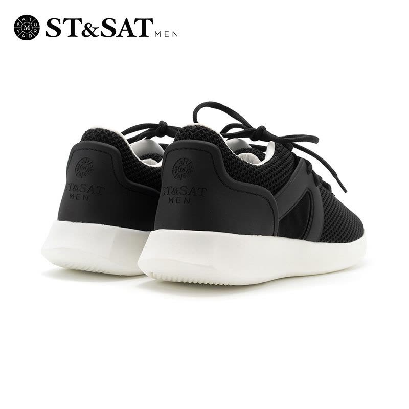星期六(ST&SAT)男鞋18年新品专柜同款交叉系带圆头平底休闲鞋SS83125421图片