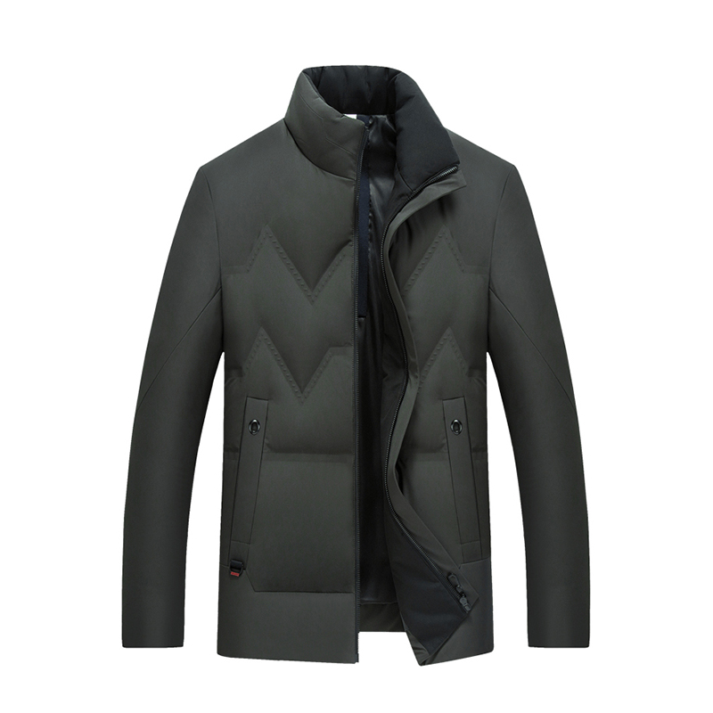 雪中飞中年羽绒服男立领保暖外套新款2019冬季爸爸装加厚防寒外套