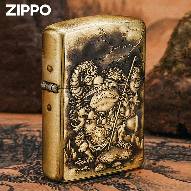 zippo打火机正版蟾王护法ip联名男士限量版盔甲机防风煤油打火机