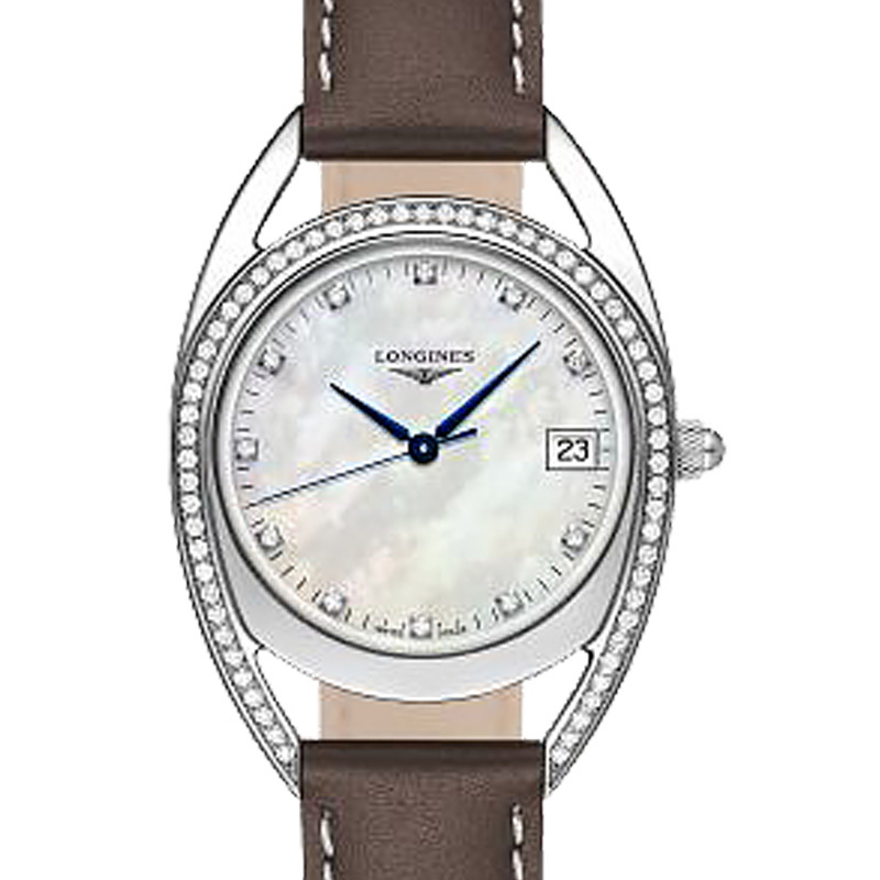 瑞士名表浪琴longines骑士系列时尚贝母盘镶钻时尚女士石英表l6