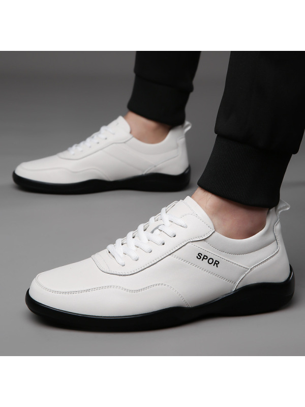 男鞋2025新款板鞋真皮透气轻便运动休闲鞋韩版低帮小白鞋