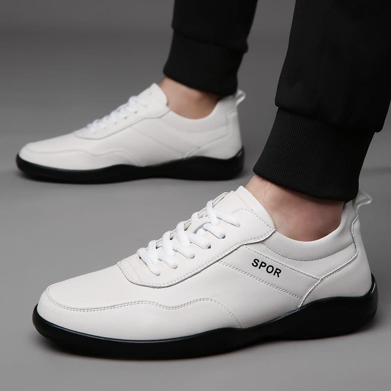 男鞋2025新款板鞋真皮透气轻便运动休闲鞋韩版低帮小白鞋图片