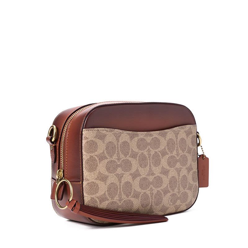 COACH/蔻驰 女包双C图案拼皮单肩斜挎相机小方包 31208图片