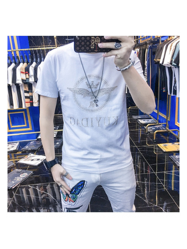 Ceen Bulled52链接短袖T恤男上衣修身圆领潮流抖音快手工厂