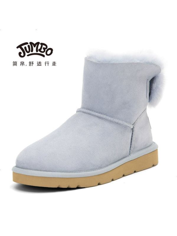 简帛2019秋冬新款澳洲羊皮毛一体雪地靴女中筒加厚保暖防滑5607